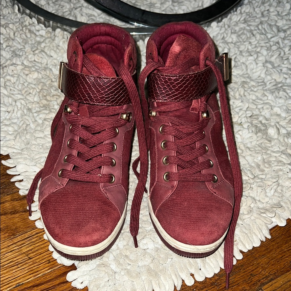 Aldo Maroon High-Top Sneakers